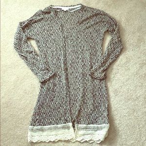 Unique, adorable duster-length open sweater!!